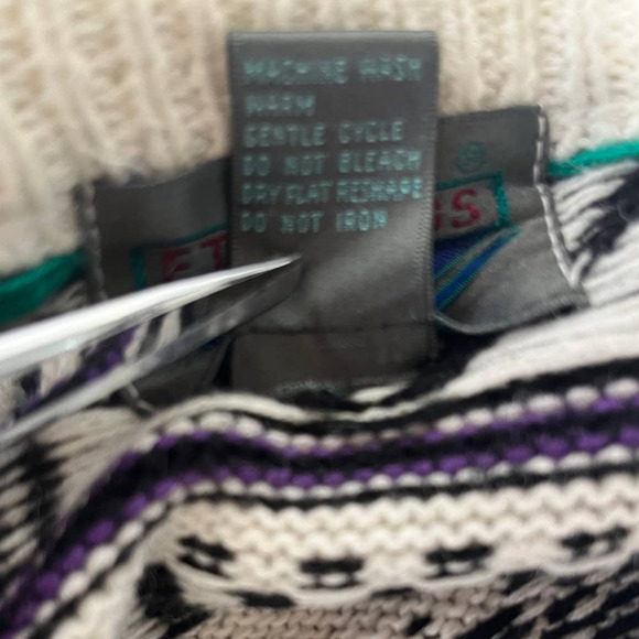 Vintage Etchings 1990's Oversized Boyfriend Grandpa Coogi Sweater Size Medium - Picture 5 of 7